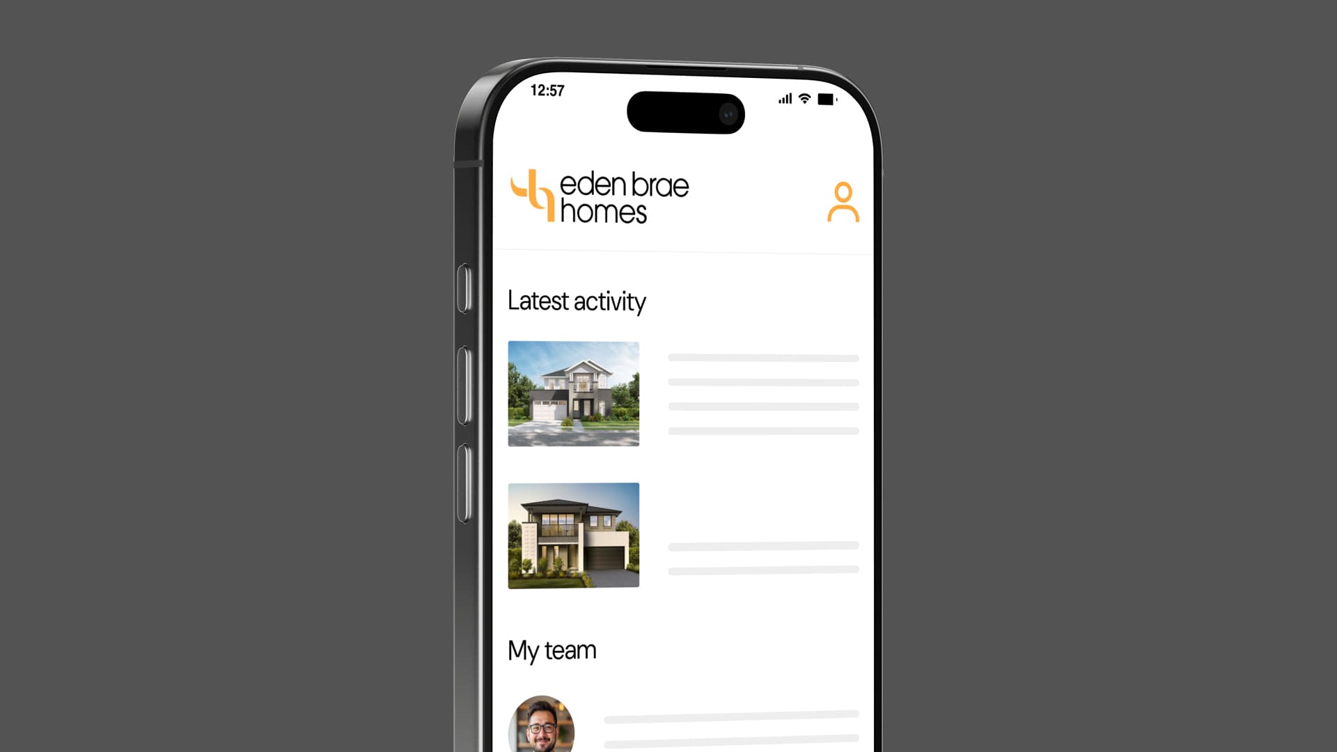 A phone showcasing the my Eden Brae portal